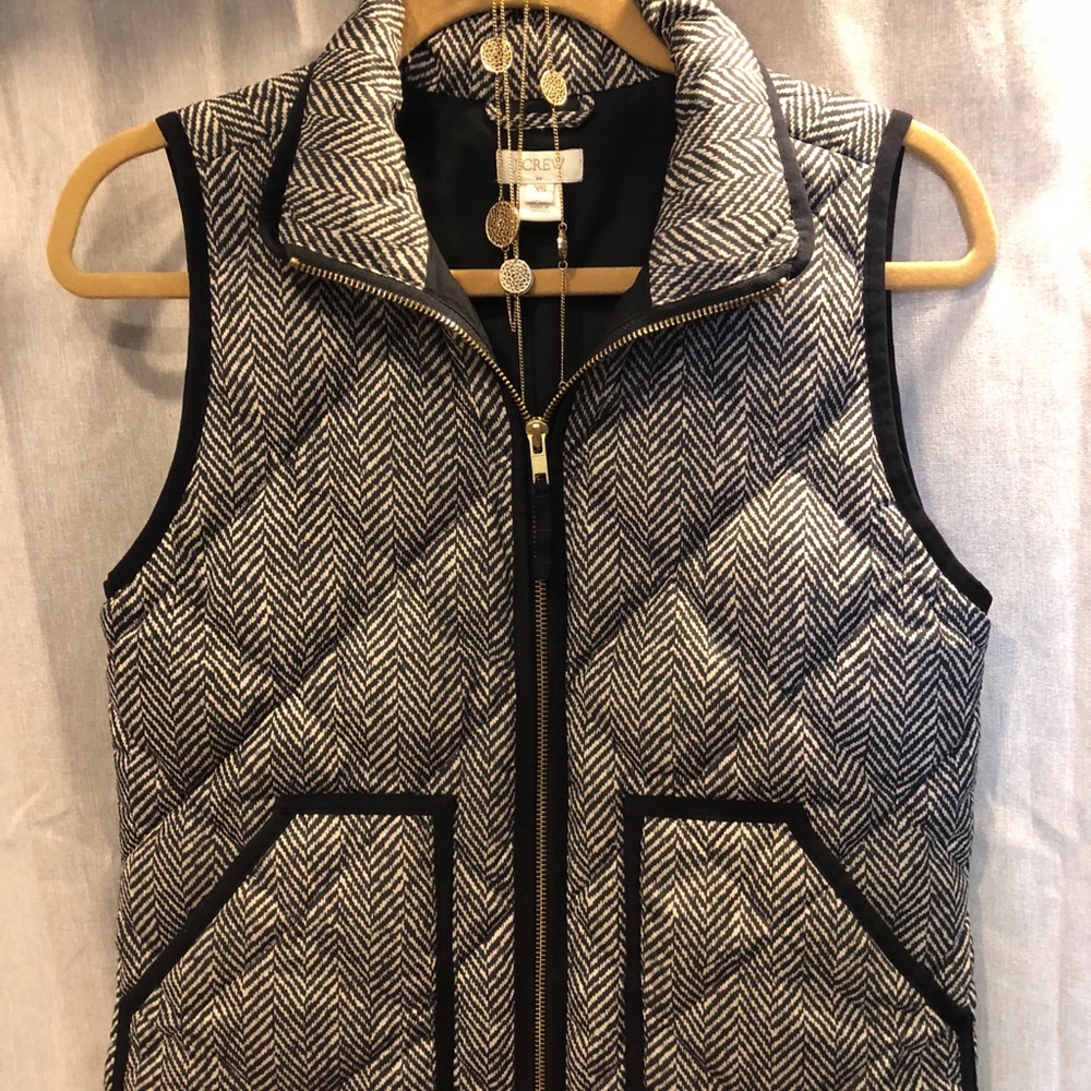 J. Crew Herringbone Puffer Vest